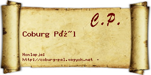 Coburg Pál névjegykártya